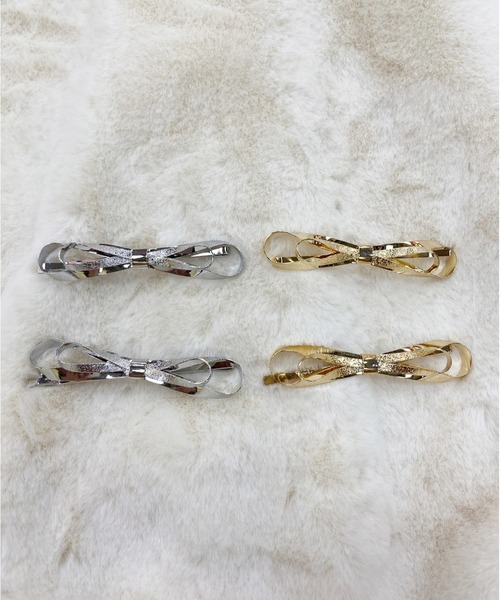 one after another NICE CLAUP(ワンアフターアナザーナイスクラップ)の「メタルリボンピン(2個セット)(ヘアピン・レディース・シルバー/ゴールド・FREE)」の11枚目の写真