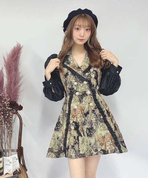 Swankiss（スワンキス）の「TC goblin organ O/P（ワンピース・レディース・ベージュ/ブラック・FREE）」の2枚目の写真