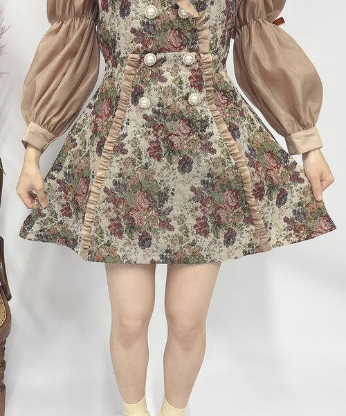 Swankiss（スワンキス）の「TC goblin organ O/P（ワンピース・レディース・ベージュ/ブラック・FREE）」の5枚目の写真