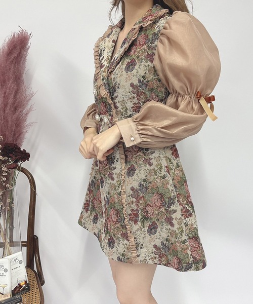 Swankiss（スワンキス）の「TC goblin organ O/P（ワンピース・レディース・ベージュ/ブラック・FREE）」の7枚目の写真