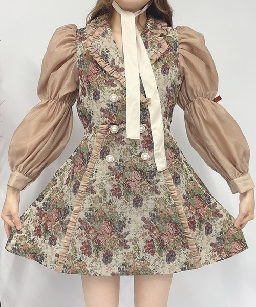 Swankiss（スワンキス）の「TC goblin organ O/P（ワンピース・レディース・ベージュ/ブラック・FREE）」の8枚目の写真