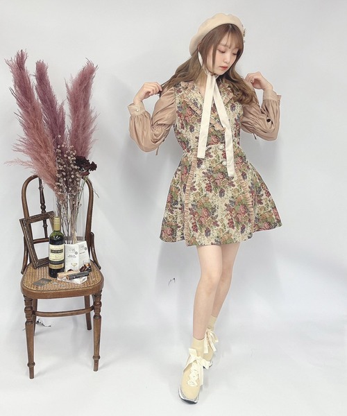 Swankiss（スワンキス）の「TC goblin organ O/P（ワンピース・レディース・ベージュ/ブラック・FREE）」の9枚目の写真