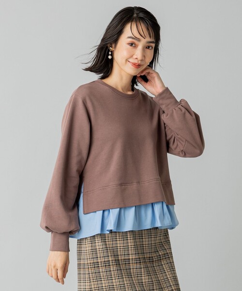 【セール】【洗える】コンビネーションスウェット プルオーバー（Tシャツ/カットソー）｜組曲（クミキョク）