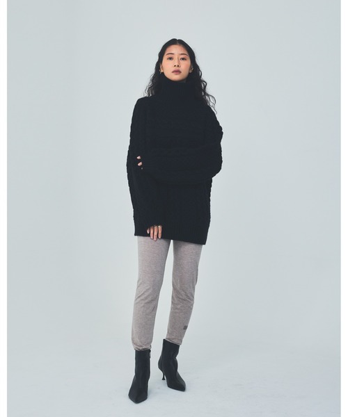 THEATRE PRODUCTS（シアタープロダクツ）の「ハニカム柄ニットプルオーバー（ニット/セーター・レディース・ブラック/ホワイト・FREE）」の11枚目の写真