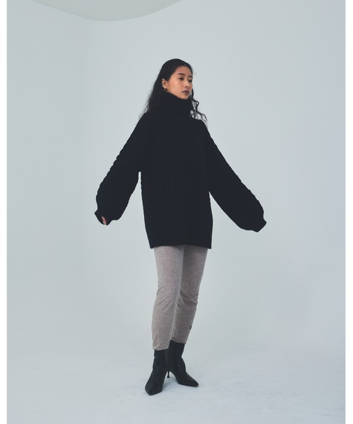 THEATRE PRODUCTS（シアタープロダクツ）の「ハニカム柄ニットプルオーバー（ニット/セーター・レディース・ブラック/ホワイト・FREE）」の12枚目の写真