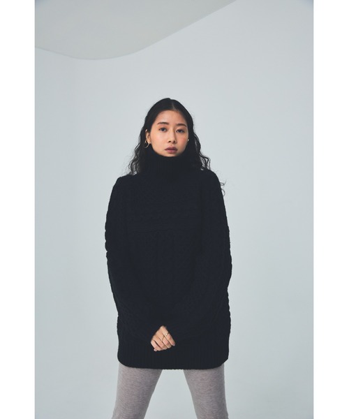 THEATRE PRODUCTS（シアタープロダクツ）の「ハニカム柄ニットプルオーバー（ニット/セーター・レディース・ブラック/ホワイト・FREE）」の10枚目の写真