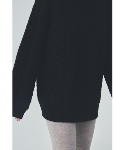 THEATRE PRODUCTS（シアタープロダクツ）の「ハニカム柄ニットプルオーバー（ニット/セーター・レディース・ブラック/ホワイト・FREE）」の15枚目の写真