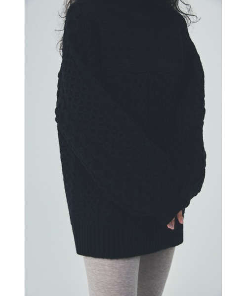 THEATRE PRODUCTS（シアタープロダクツ）の「ハニカム柄ニットプルオーバー（ニット/セーター・レディース・ブラック/ホワイト・FREE）」の16枚目の写真