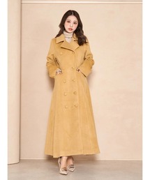 セミフレアメルトンロングコート （ブラック）　ダーリッチ　Darich ダーリッチ Darich セミフレアメルトンロングコート （ブラック