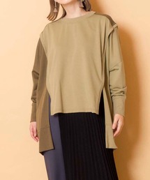 OSMOSIS | ミニ裏毛配色切替プルオーバー(Tシャツ/カットソー)