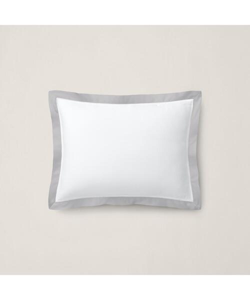 Ralph Lauren  オーガニックコットン ボーダーピロー　グレー Ralph Lauren Home オーガニックコットン ボーダーピローグレー