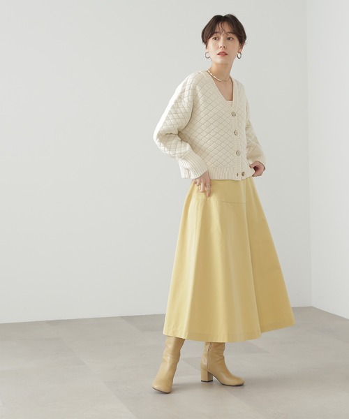 N.（N. Natural Beauty Basic）（エヌエヌナチュラルビューティーベーシック）の「◆ダイヤジャガードカーディガン（カーディガン/ボレロ・レディース・クリーム/ライラック/グリーン・MEDIUM）」の10枚目の写真