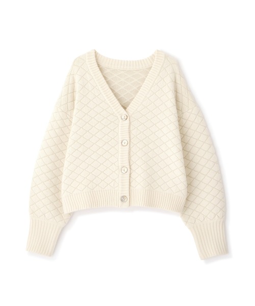 N.（N. Natural Beauty Basic）（エヌエヌナチュラルビューティーベーシック）の「◆ダイヤジャガードカーディガン（カーディガン/ボレロ・レディース・クリーム/ライラック/グリーン・MEDIUM）」の13枚目の写真