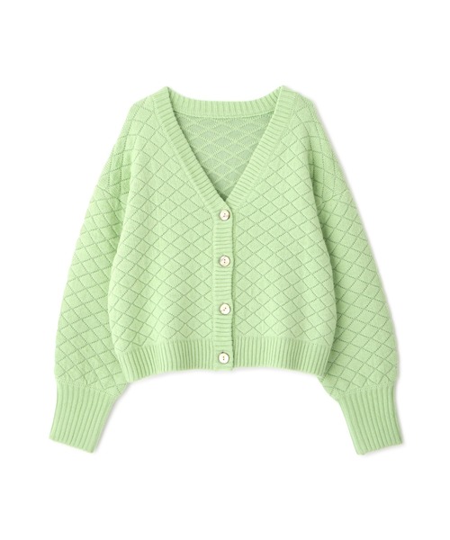 N.（N. Natural Beauty Basic）（エヌエヌナチュラルビューティーベーシック）の「◆ダイヤジャガードカーディガン（カーディガン/ボレロ・レディース・クリーム/ライラック/グリーン・MEDIUM）」の15枚目の写真