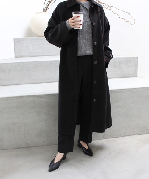 MODE ROBE(モードローブ)の「ステンカラーロングコート(ステンカラーコート・レディース・モカ/ブラウン/ブラック・FREE)」の2枚目の写真