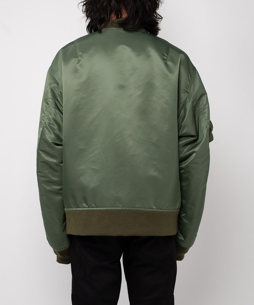 MYne（マイン）の「MYne マイン / Zip Pocket MA-1 ジップポケットMA-1ブルゾン ビッグシルエット / G09BL012（MA-1・メンズ・ブラック/カーキ・LARGE）」の15枚目の写真