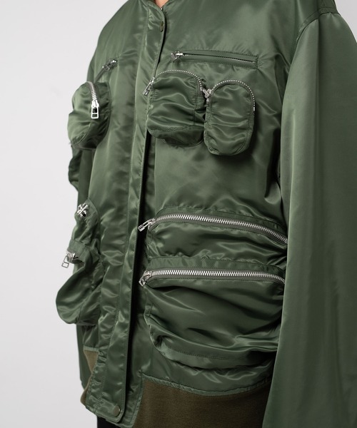 MYne（マイン）の「MYne マイン / Zip Pocket MA-1 ジップポケットMA-1ブルゾン ビッグシルエット / G09BL012（MA-1・メンズ・ブラック/カーキ・LARGE）」の17枚目の写真