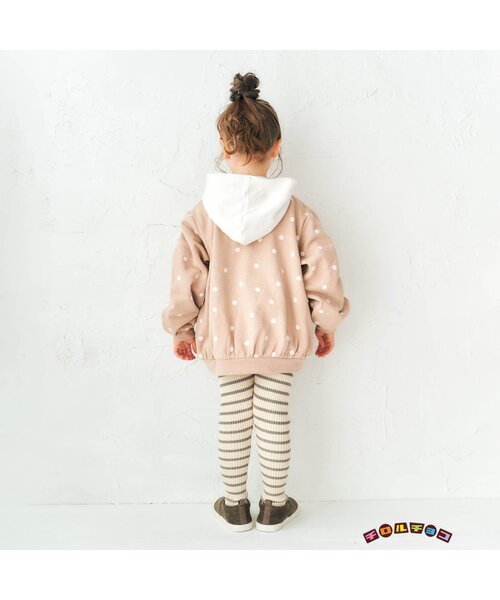 apres les cours(アプレレクール)の「チロルチョコかぶりパーカー(パーカー・キッズ・ベージュ/サックスブルー・80/90/100/110/120/130)」の5枚目の写真