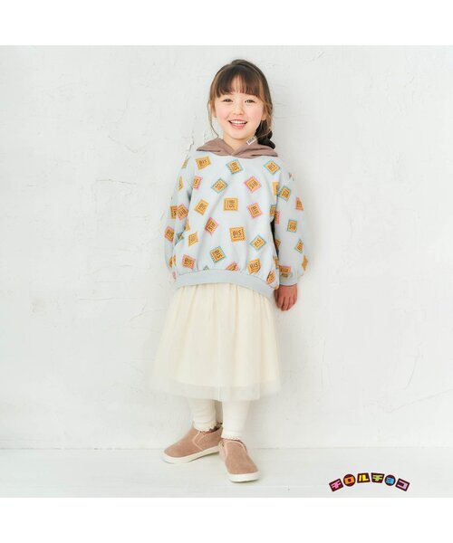 apres les cours(アプレレクール)の「チロルチョコかぶりパーカー(パーカー・キッズ・ベージュ/サックスブルー・80/90/100/110/120/130)」の7枚目の写真