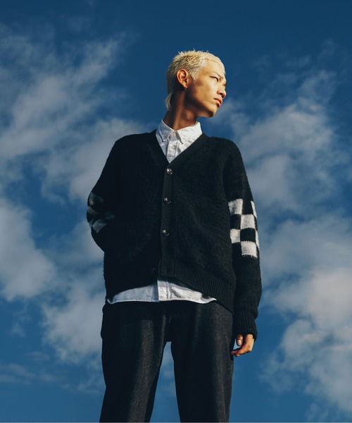 FTW(エフティダブリュー)の「CHECKER BOARD CARDIGAN(カーディガン/ボレロ・メンズ・ホワイト/ブラウン/ブラック・LARGE/MEDIUM)」の4枚目の写真