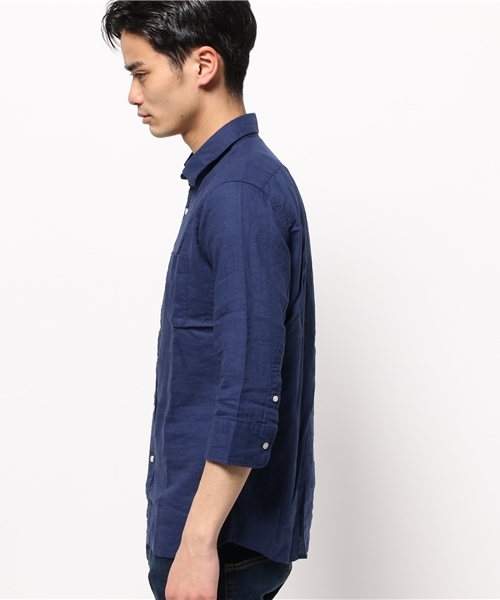 CIAOPANIC（チャオパニック）の「【Ciaopanic】　麻レーヨンシャツ7S（シャツ/ブラウス・メンズ・ホワイト/マスタード/ネイビー・MEDIUM/SMALL/LARGE）」の5枚目の写真