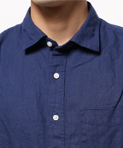 CIAOPANIC（チャオパニック）の「【Ciaopanic】　麻レーヨンシャツ7S（シャツ/ブラウス・メンズ・ホワイト/マスタード/ネイビー・MEDIUM/SMALL/LARGE）」の7枚目の写真