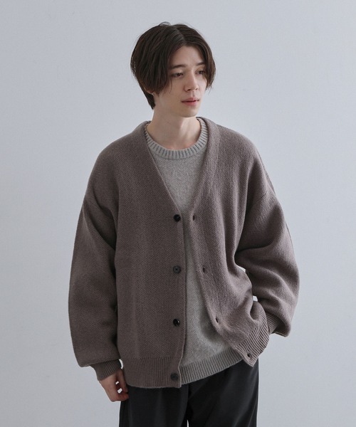 JUNRED（ジュンレッド）の「スフレニットカーディガン（カーディガン/ボレロ・メンズ・グリーン/チャコールグレー/ブラック/ベージュ・M/L/LL）」の3枚目の写真