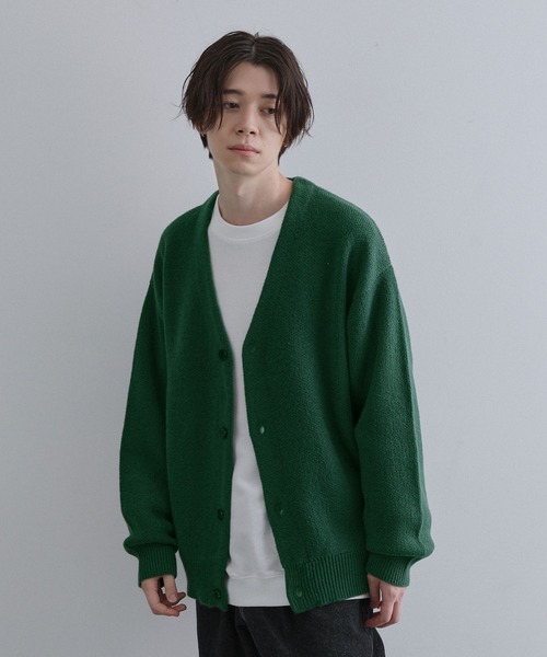 JUNRED（ジュンレッド）の「スフレニットカーディガン（カーディガン/ボレロ・メンズ・グリーン/チャコールグレー/ブラック/ベージュ・M/L/LL）」の4枚目の写真