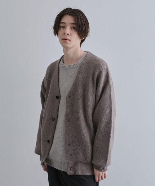 JUNRED（ジュンレッド）の「スフレニットカーディガン（カーディガン/ボレロ・メンズ・グリーン/チャコールグレー/ブラック/ベージュ・M/L/LL）」の5枚目の写真