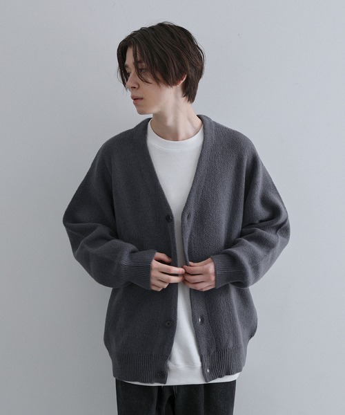 JUNRED（ジュンレッド）の「スフレニットカーディガン（カーディガン/ボレロ・メンズ・グリーン/チャコールグレー/ブラック/ベージュ・M/L/LL）」の11枚目の写真