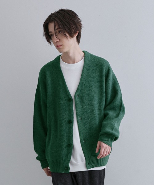 JUNRED（ジュンレッド）の「スフレニットカーディガン（カーディガン/ボレロ・メンズ・グリーン/チャコールグレー/ブラック/ベージュ・M/L/LL）」の18枚目の写真