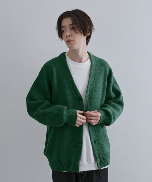 JUNRED（ジュンレッド）の「スフレニットカーディガン（カーディガン/ボレロ・メンズ・グリーン/チャコールグレー/ブラック/ベージュ・M/L/LL）」の15枚目の写真