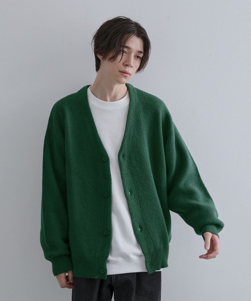 JUNRED（ジュンレッド）の「スフレニットカーディガン（カーディガン/ボレロ・メンズ・グリーン/チャコールグレー/ブラック/ベージュ・M/L/LL）」の9枚目の写真