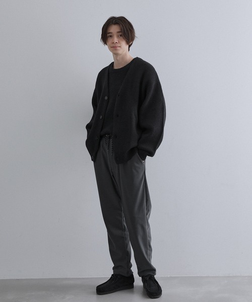 JUNRED（ジュンレッド）の「スフレニットカーディガン（カーディガン/ボレロ・メンズ・グリーン/チャコールグレー/ブラック/ベージュ・M/L/LL）」の6枚目の写真