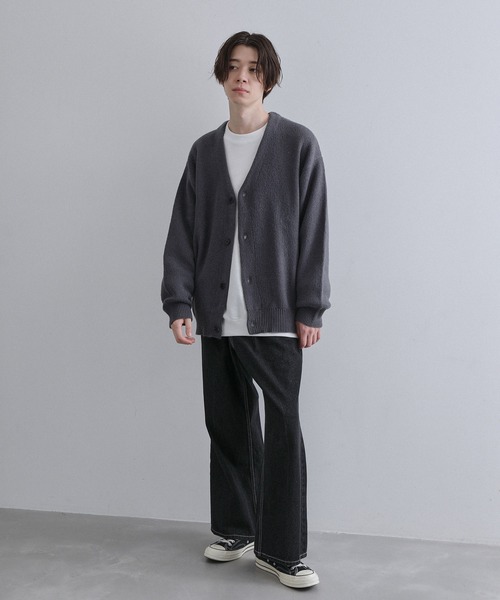 JUNRED（ジュンレッド）の「スフレニットカーディガン（カーディガン/ボレロ・メンズ・グリーン/チャコールグレー/ブラック/ベージュ・M/L/LL）」の22枚目の写真