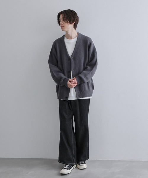 JUNRED（ジュンレッド）の「スフレニットカーディガン（カーディガン/ボレロ・メンズ・グリーン/チャコールグレー/ブラック/ベージュ・M/L/LL）」の12枚目の写真