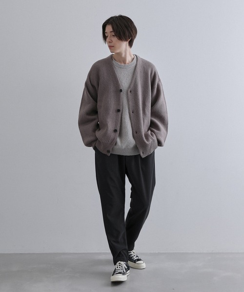 GOOD ENOUGH グレー/レッド カーディガン GOOD ENOUGH グレー/レッド カーディガン