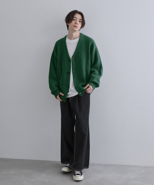 JUNRED（ジュンレッド）の「スフレニットカーディガン（カーディガン/ボレロ・メンズ・グリーン/チャコールグレー/ブラック/ベージュ・M/L/LL）」の16枚目の写真