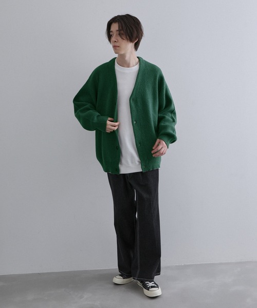 JUNRED（ジュンレッド）の「スフレニットカーディガン（カーディガン/ボレロ・メンズ・グリーン/チャコールグレー/ブラック/ベージュ・M/L/LL）」の10枚目の写真