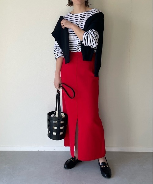 y/m by misato（イムバイミサト）の「総針タイトスカート（スカート・レディース・ブラック/レッド/グリーン・FREE）」の15枚目の写真