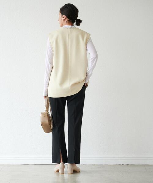 green label relaxing（グリーンレーベルリラクシング）の「＜Oggiコラボ＞［size SHORT / TALLあり］Beauty ビューティー スリット パンツ（その他パンツ・レディース・ナチュラル/ブラック/ライトブルー/モカ・SHORT/34/36/38/40/42/TALL）」の14枚目の写真