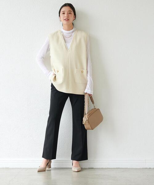 green label relaxing（グリーンレーベルリラクシング）の「＜Oggiコラボ＞［size SHORT / TALLあり］Beauty ビューティー スリット パンツ（その他パンツ・レディース・ナチュラル/ブラック/ライトブルー/モカ・SHORT/34/36/38/40/42/TALL）」の16枚目の写真
