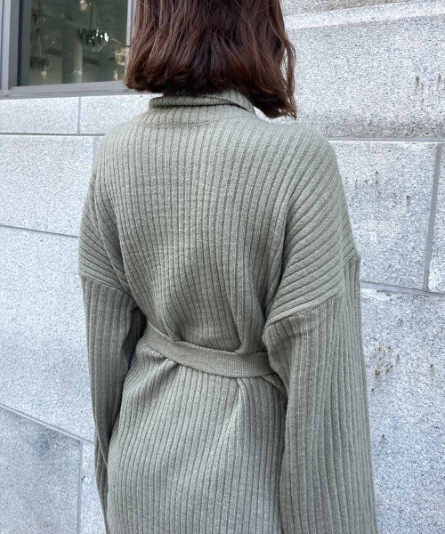 esutoreja（エストレジャ）の「タイフロントニットワンピース（ワンピース・レディース・ブラック/ベージュ/カーキ・FREE）」の8枚目の写真