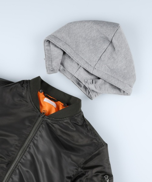 Right-on(ライトオン)の「フード付きMA-1(MA-1・メンズ・オリーブ/ブラック・M/L/XL)」の13枚目の写真