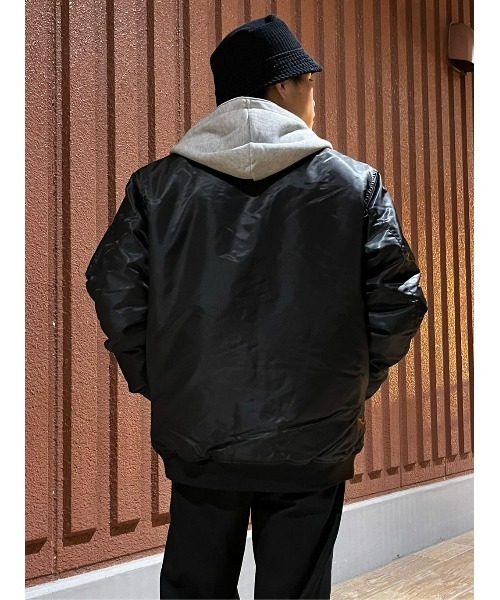 Right-on(ライトオン)の「フード付きMA-1(MA-1・メンズ・オリーブ/ブラック・M/L/XL)」の21枚目の写真