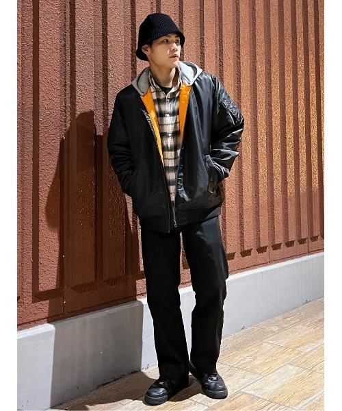 Right-on(ライトオン)の「フード付きMA-1(MA-1・メンズ・オリーブ/ブラック・M/L/XL)」の18枚目の写真