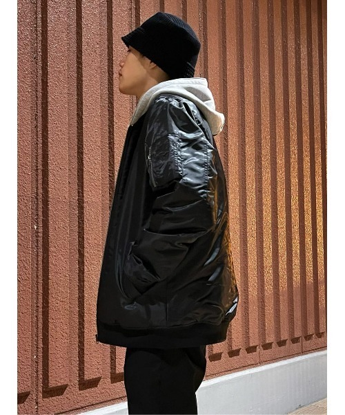 Right-on(ライトオン)の「フード付きMA-1(MA-1・メンズ・オリーブ/ブラック・M/L/XL)」の20枚目の写真
