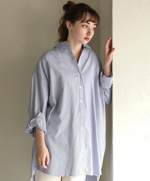 ストライプシャツチュニック（シャツ/ブラウス）｜aity（アイティ）