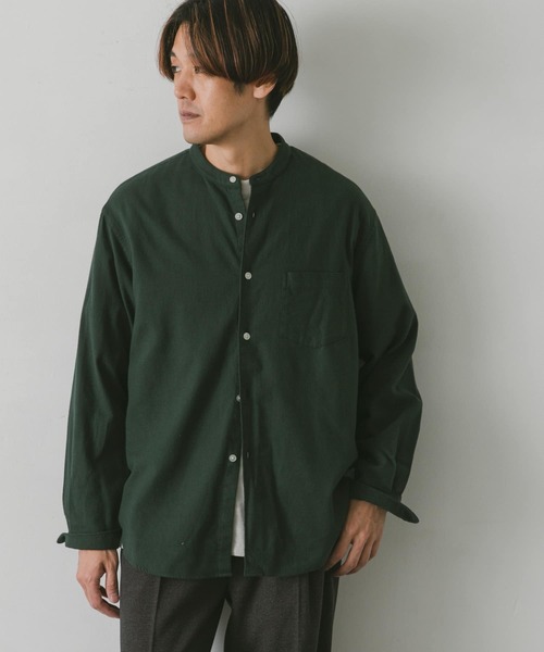 URBAN RESEARCH DOORS（アーバンリサーチドアーズ）の「ネルバンドカラーシャツ（シャツ/ブラウス・メンズ・チャコールグレー/ブラウン系その他/ライトベージュ/グリーン/グリーン系その他・MEDIUM/LARGE）」の5枚目の写真