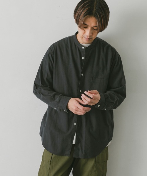 URBAN RESEARCH DOORS（アーバンリサーチドアーズ）の「ネルバンドカラーシャツ（シャツ/ブラウス・メンズ・チャコールグレー/ブラウン系その他/ライトベージュ/グリーン/グリーン系その他・MEDIUM/LARGE）」の15枚目の写真